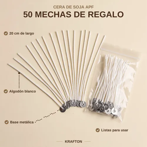 Cera de Soja APF 2,5 kg + 50 mechas, foto 3