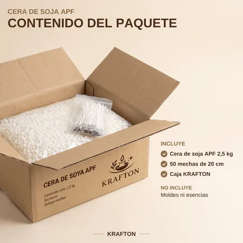Cera de Soja APF 2,5 kg + 50 mechas, foto 5