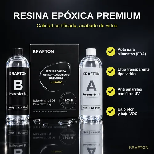 Resina Epóxica Premium Ultra Transparente 1 kg, foto 3